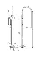 Напольный смеситель для ванны  ECO-VDP-01 Хром   Cezares
