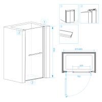 Душевая дверь RGW PA-03  90*185 41080309-11 профиль Хром стекло Прозрачное 6 мм RGW