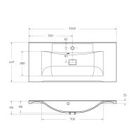 Раковина из искусственного мрамора BB1000/445-LV-MR-PR BelBagno