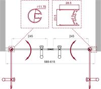 Дверь в проём с двумя распашными створками UNO-B-2-60-C-Cr 600x1900 BelBagno