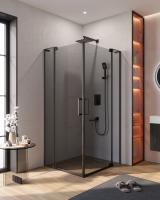 Душевой уголок прямоугольный.     SLIDER-A-2-90/100-GRIGIO-NERO (900-1000)x(900-1000)x1950 Cezares