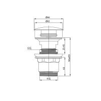 Донный клапан клик-клак G1 1/4, с переливом DPU-1B01MB цвет черный Vincea