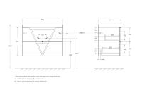 База под раковину подвесная с двумя выкатными ящиками VITTORIA-800-2C-SO-TB-P BelBagno