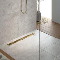 Душевой лоток TIMO Drain System 700 с вставкой "lines", Золото матовое
