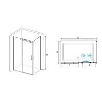 Душевой уголок RGW TO-44-1B (TO-14B + Z-060-2B) прямоугольный  150* 90*195 020744159-14 профиль Чёрный стекло Прозрачное 8 мм RGW