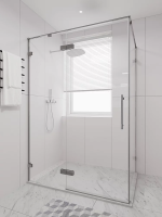 Душевой угол распашной 1300х800x2000 цвет профиля Хром стекло прозрачное осветленное AL-SP-13080-00-CH-C4 Premium Veconi