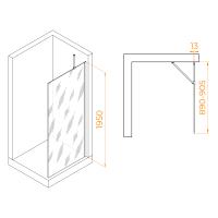 Перегородка для душа RGW WA-110B  90*195 351011009-14 профиль Чёрный стекло Прозрачное 8 мм RGW
