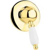 ELITE-DIM-02-Bi Встраиваемый однорычажный смеситель для душа, исполнение бронза, ручка белая  ELITE-DIM-03/24-Bi Золото 24 карат ручка  Белая Cezares