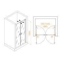 Душевая дверь RGW PA-104B 100*195 060810410-14 профиль Чёрный стекло Прозрачное 6 мм RGW