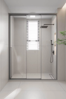 Душевая дверь раздвижная 1100x2000 цвет профиля Графит брашинг стекло прозрачное PR3/R-110-01-GR-C4 Premium Veconi