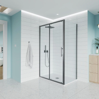 Душевой угол раздвижной E1-SP-GR-100100-01-C9 1000х1000x1950 Цвет профиля Графит брашинг Стекло  Прозрачное Veconi