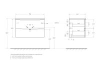 База под раковину подвесная с двумя выкатными ящиками ACQUA-800-2C-SO-CVG BelBagno